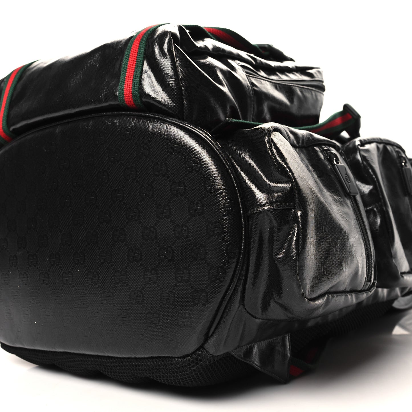 GG Crystal Monogram Web Backpack Black