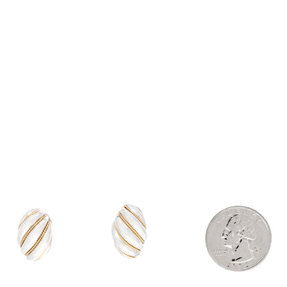 Tiffany Sterling Silver 18K Yellow Gold Rope Dome Earrings 2 of 5
