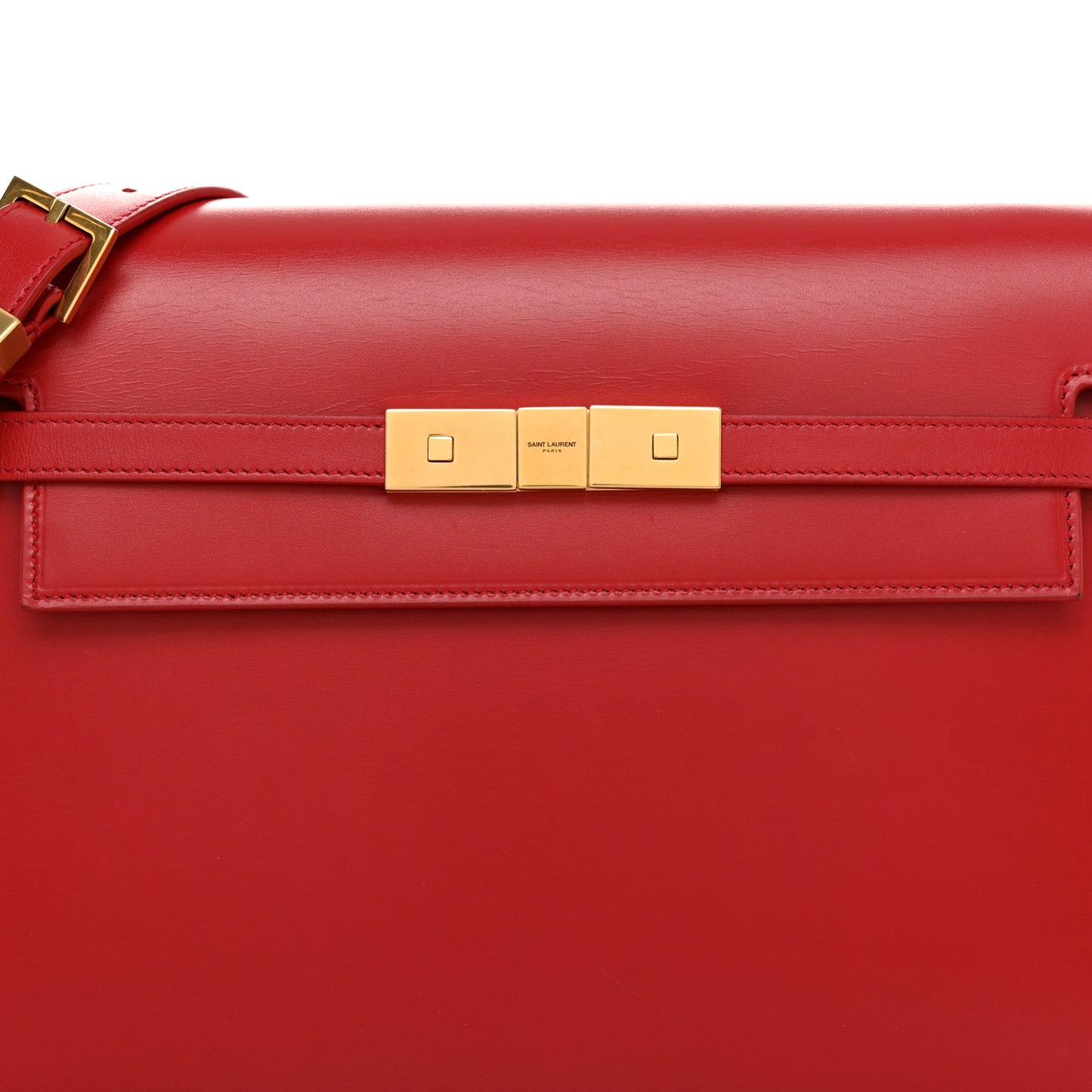 Smooth Calfskin Manhattan Shoulder Bag Rouge Eros