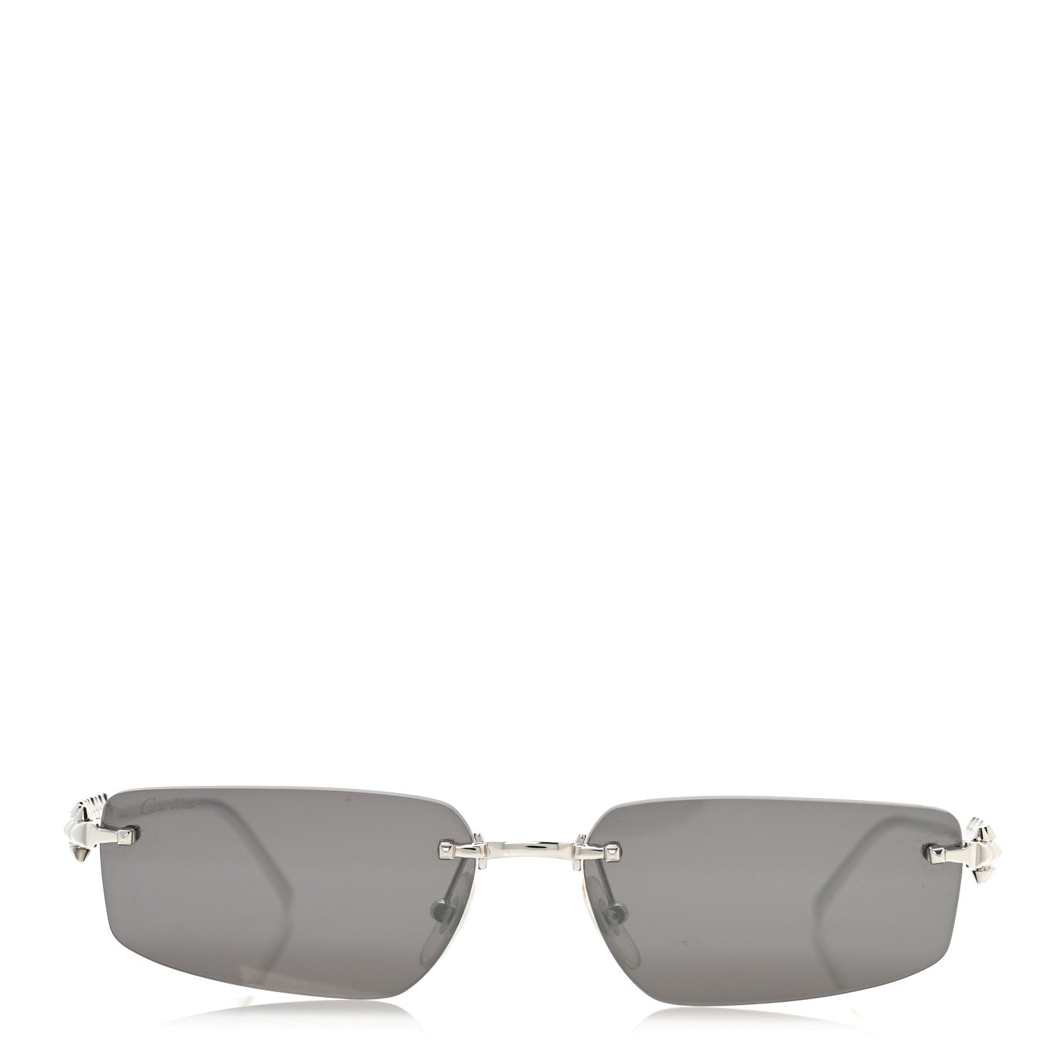 Cartier Clash De Cartier Rectangular Sunglasses Smoke Silver 2 of 8