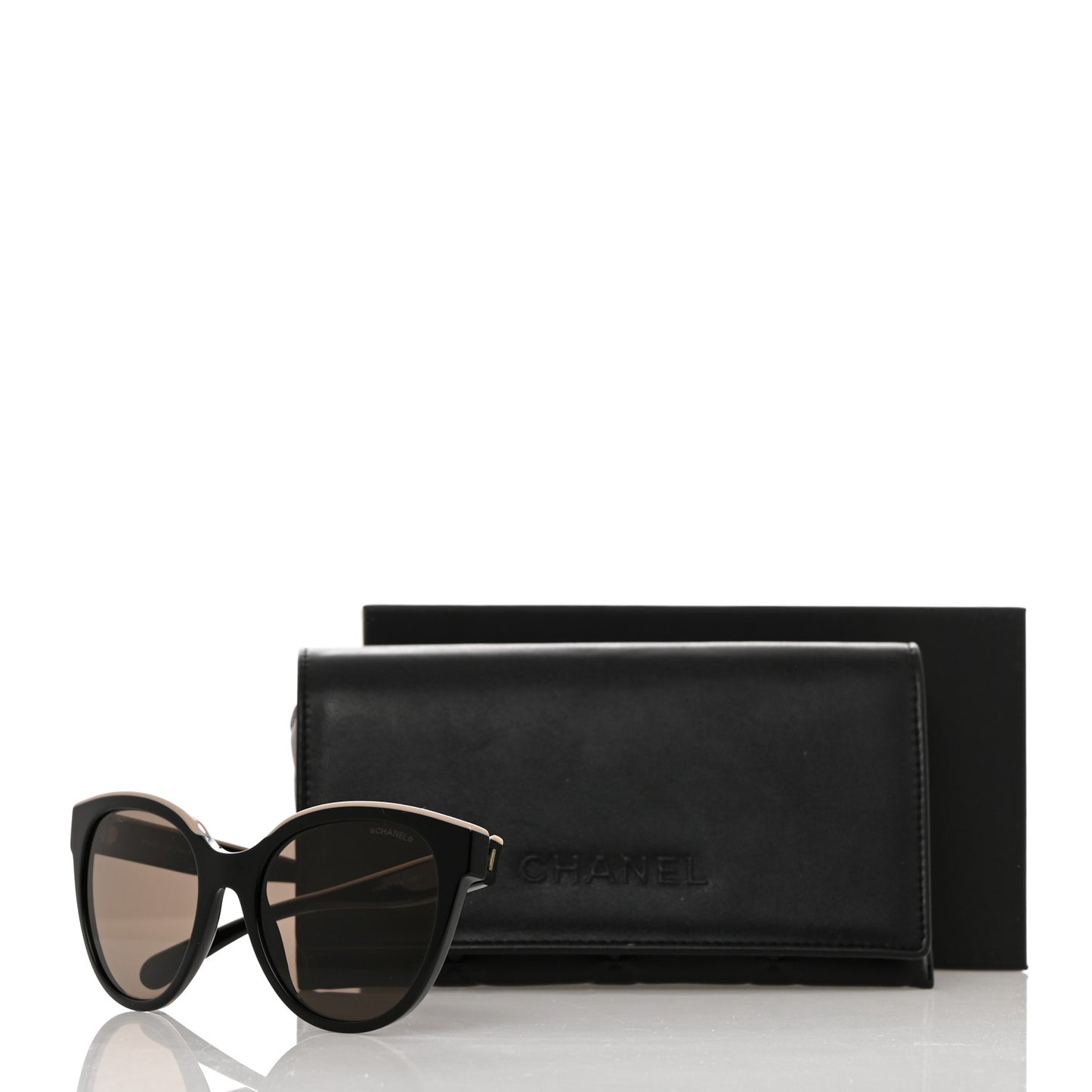 Acetate CC Butterfly Sunglasses 5414 Black Beige