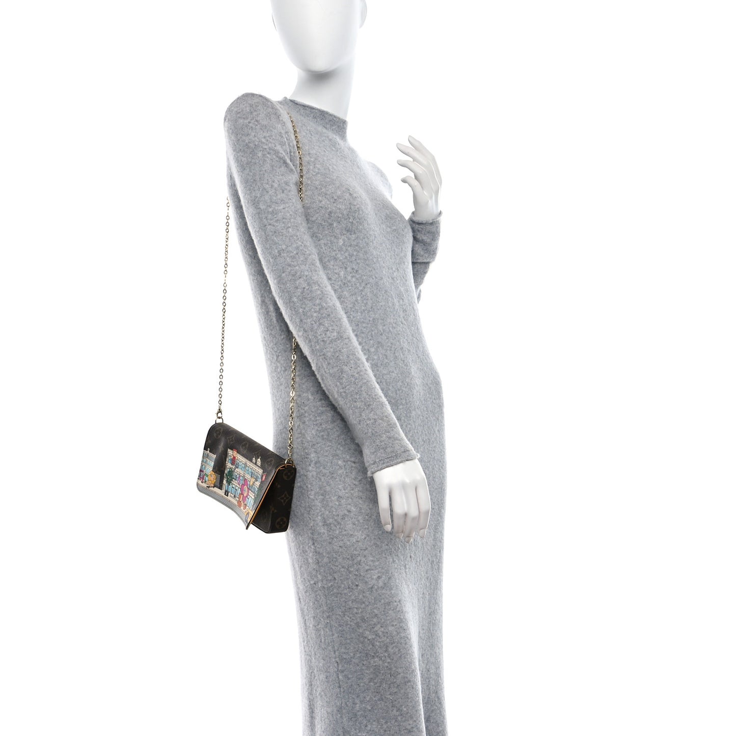 Monogram 2022 Christmas Animation New York Soho Pochette Felicie Chain Wallet Yellow