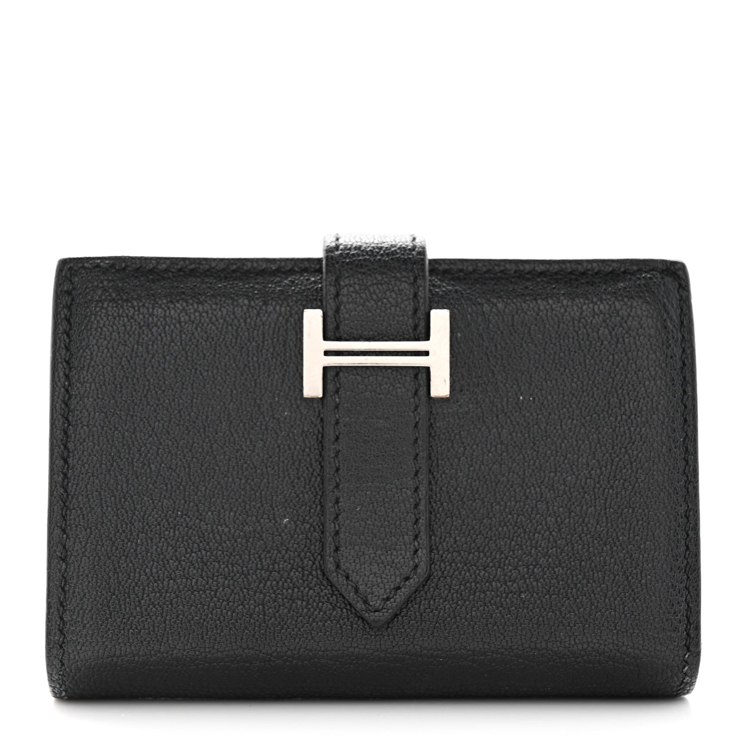 Hermes Chevre Mysore Mini Bearn Wallet Black 1 of 8