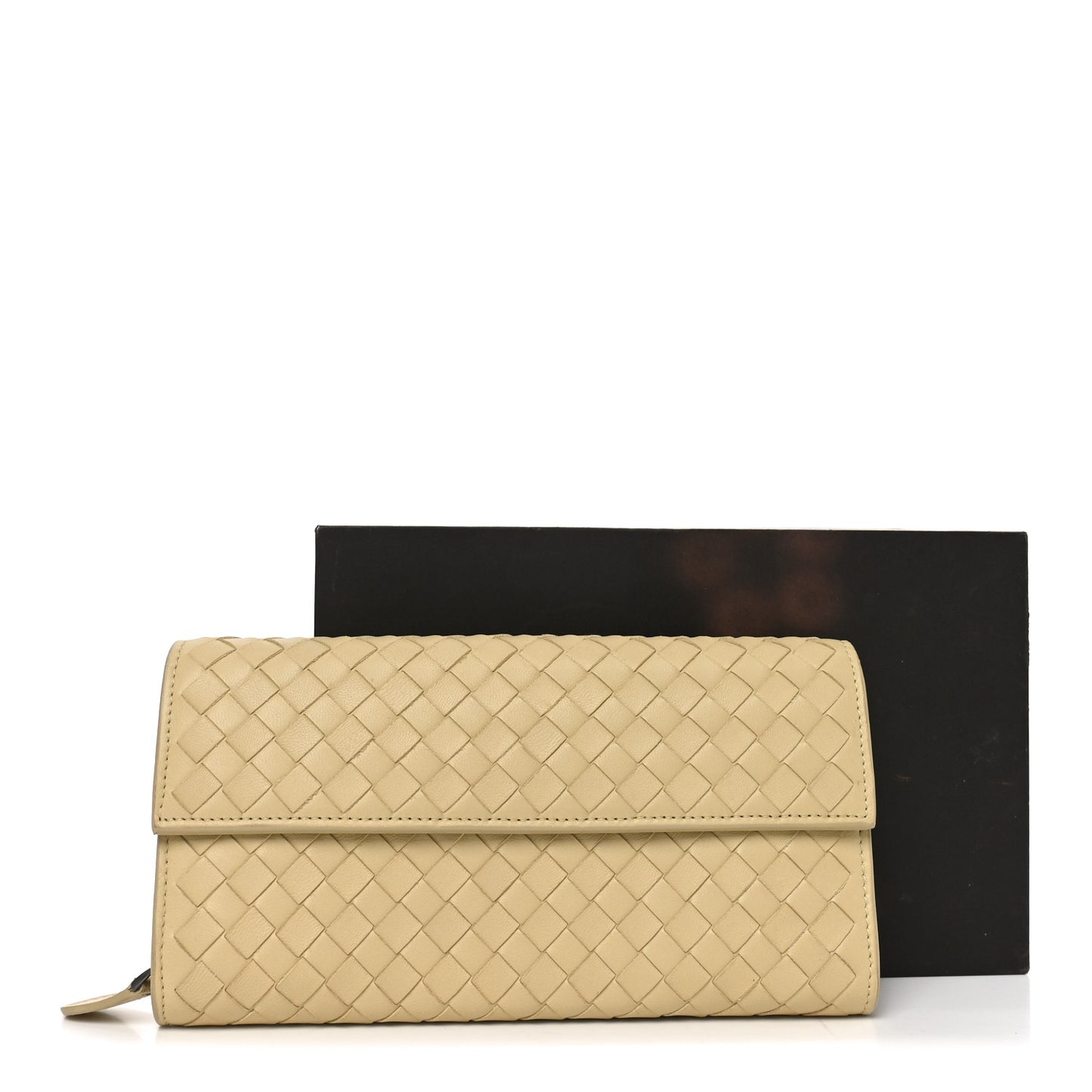 Nappa Intrecciato Continental Flap Wallet New Sand