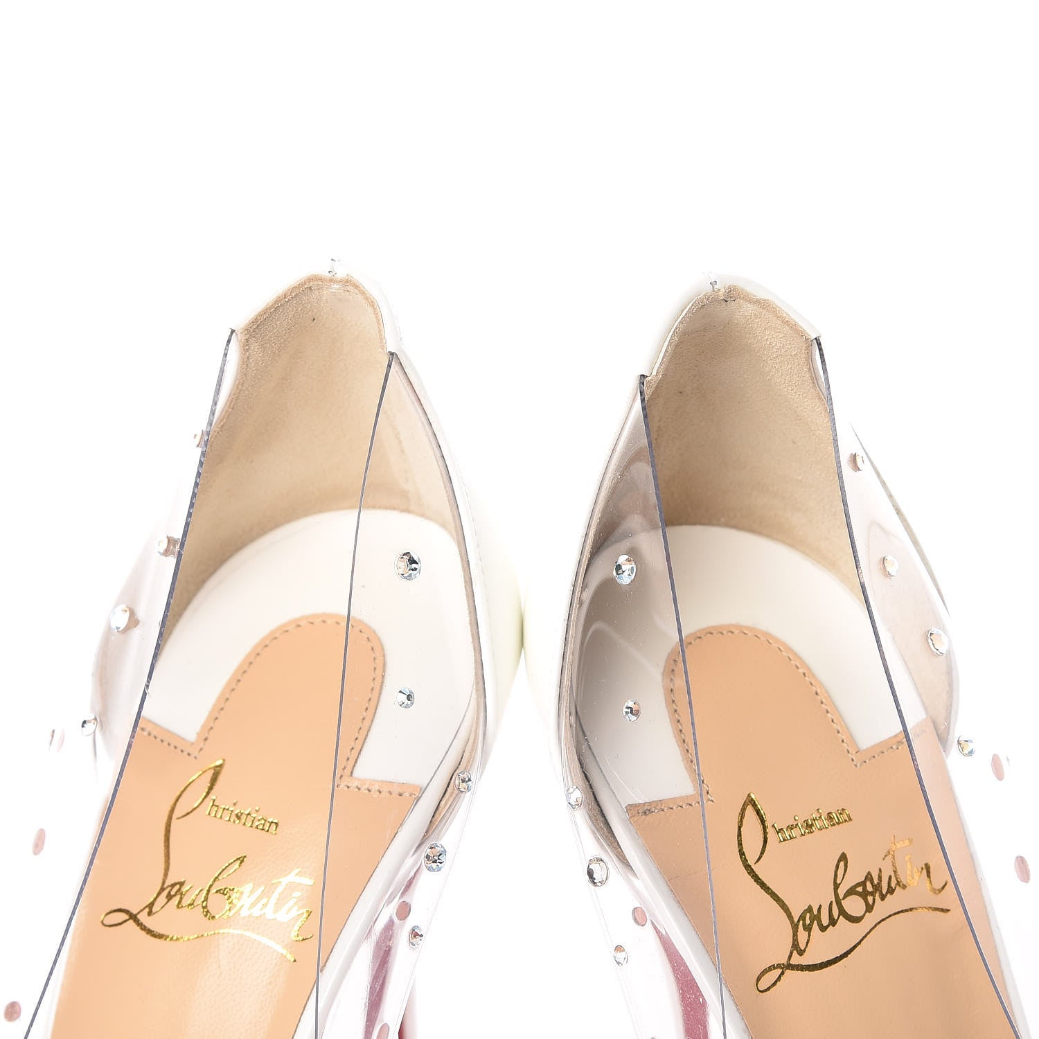 Christian Louboutin PVC Patent Degastrass 100 Pumps 37 Latte 9 of 10