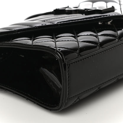 Saint Laurent Patent Mixed Matelasse Triquilt Small Monogram Satchel Black 8 of 10
