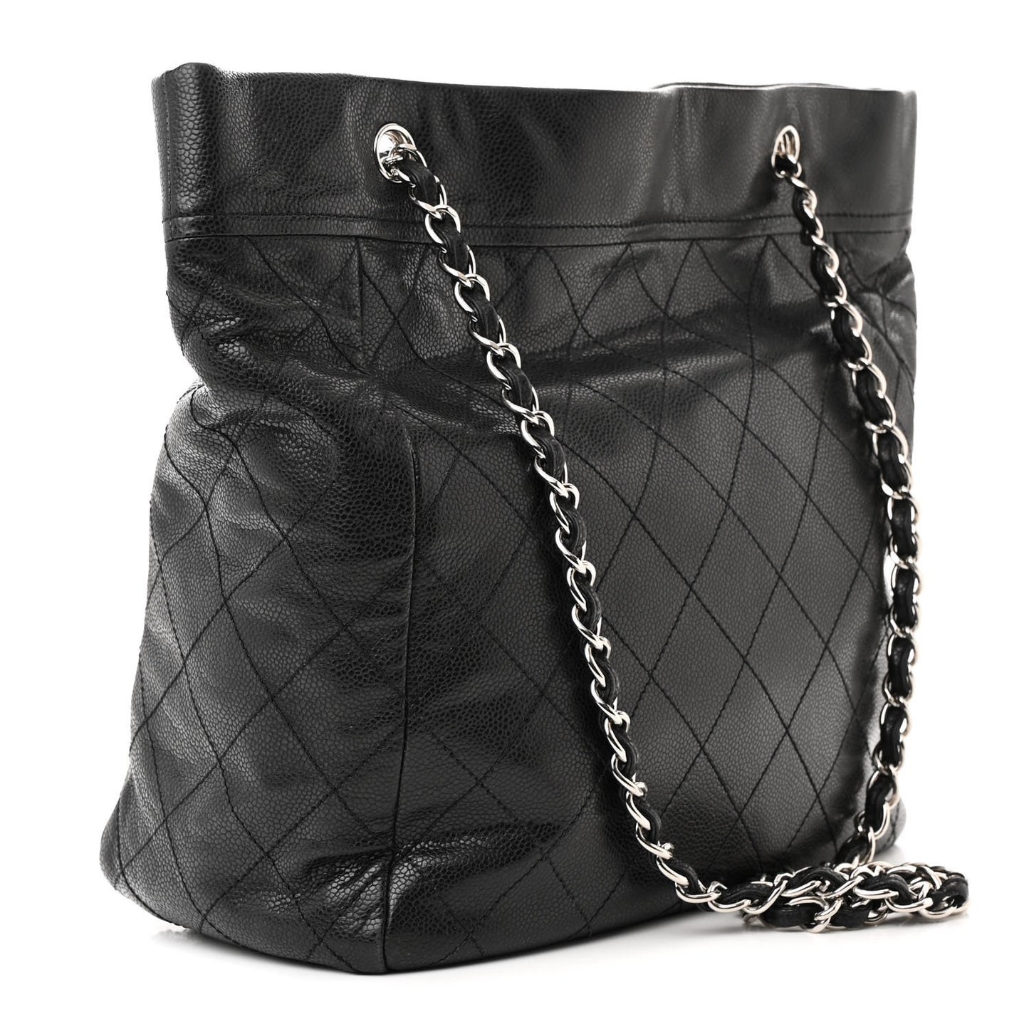 Caviar Stitched Timeless CC Soft Tote Black