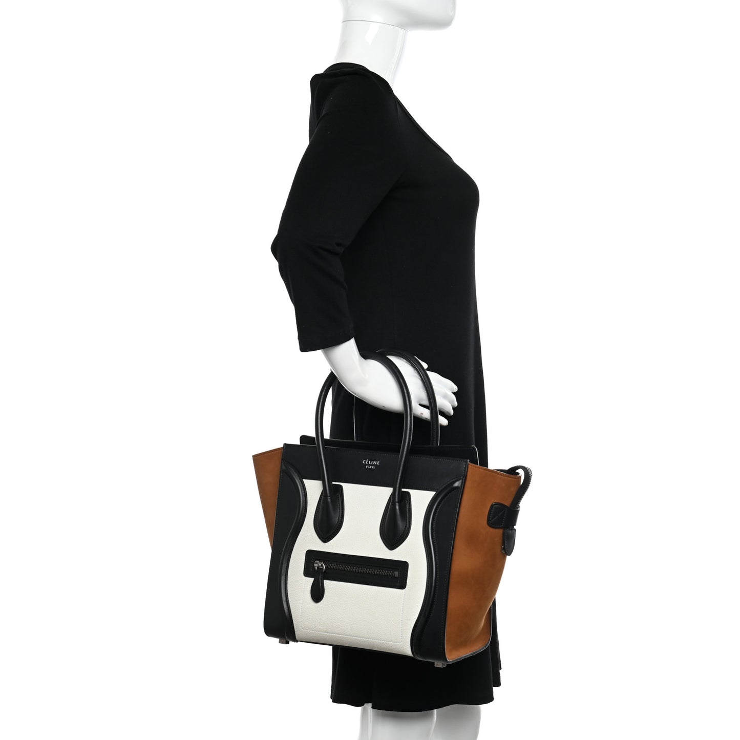 Baby Grained Calfskin Nubuck Micro Tri-Color Luggage White
