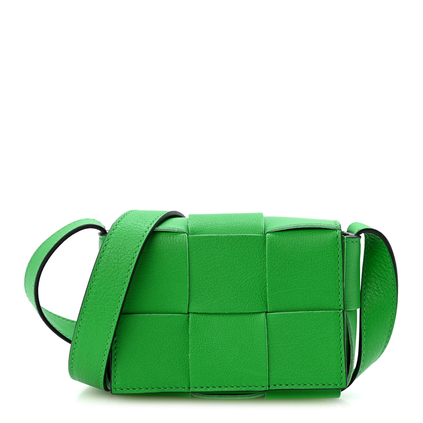 Lambskin Maxi Intrecciato Extra Mini Cassette Crossbody Bag Parakeet