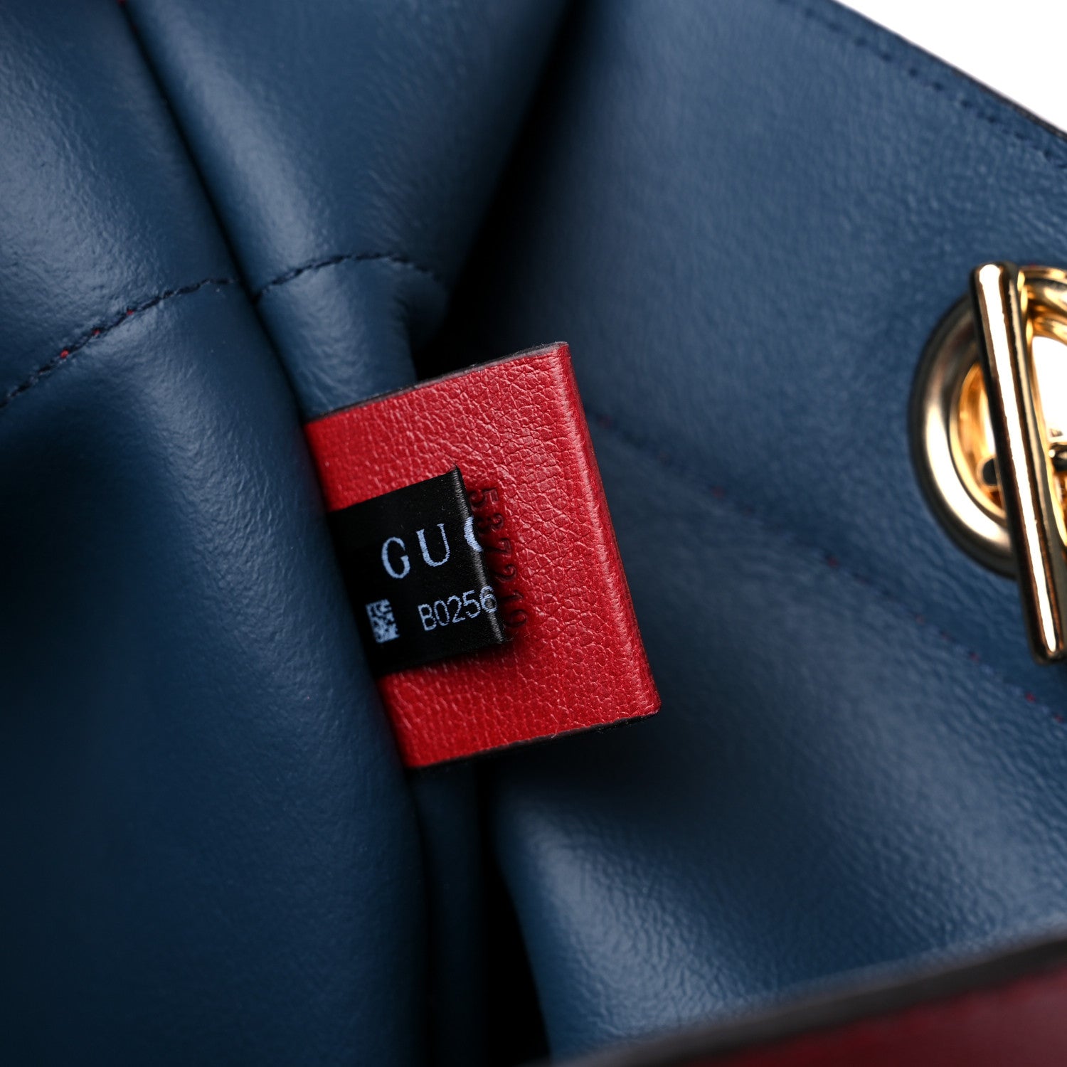 Gucci Suede Calfskin Large Rajah Chain Tote New Blue Romantic Cherry 9 of 11