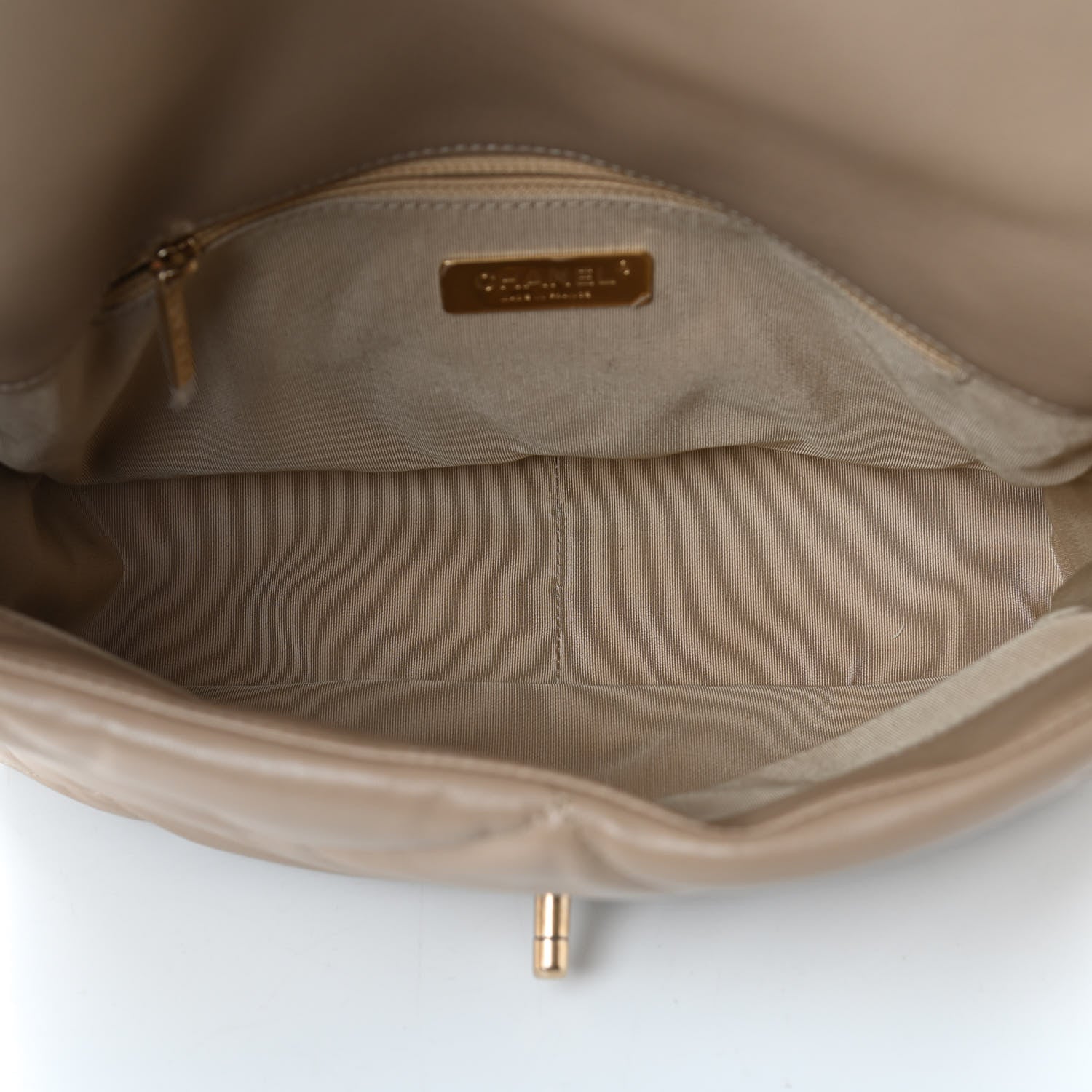 Chanel Quilted Large Chanel 19 Flap Dark Beige 8 of 17