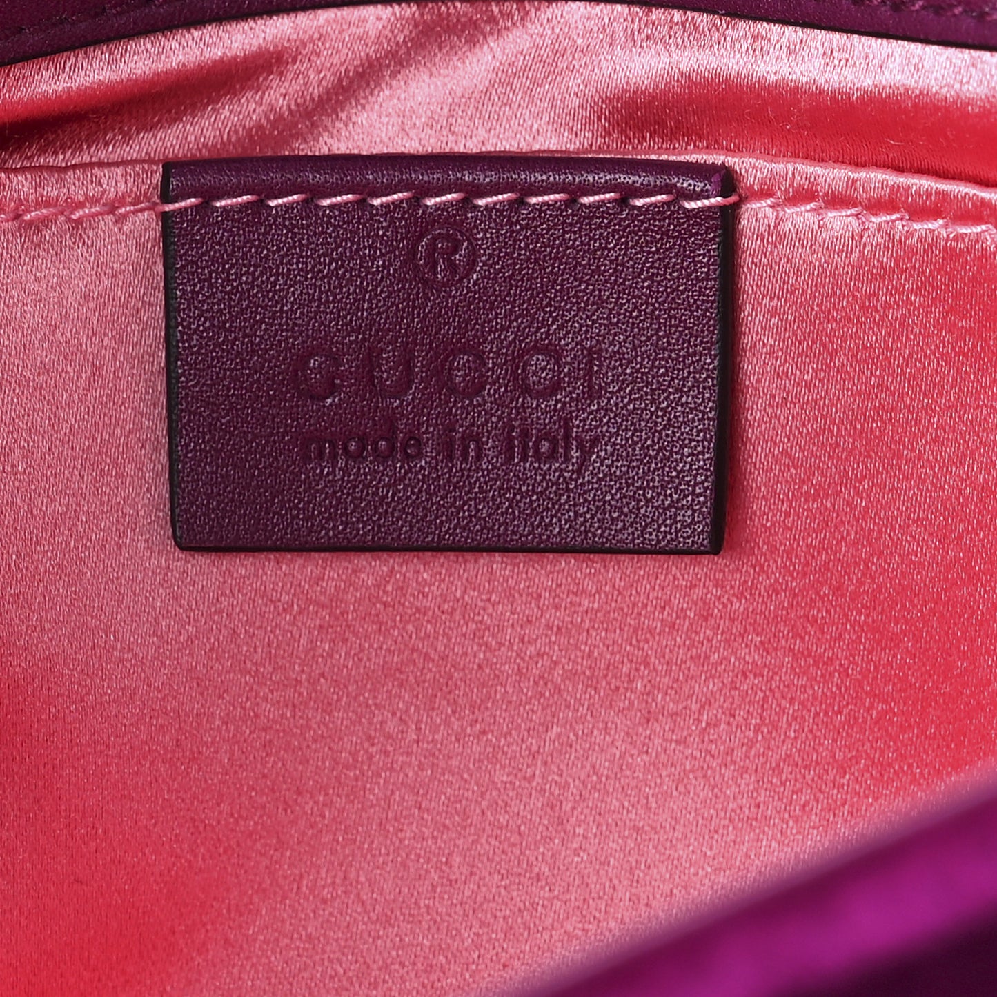 Velvet Matelasse Mini GG Marmont Shoulder Bag Fuchsia Violet Cyclamen