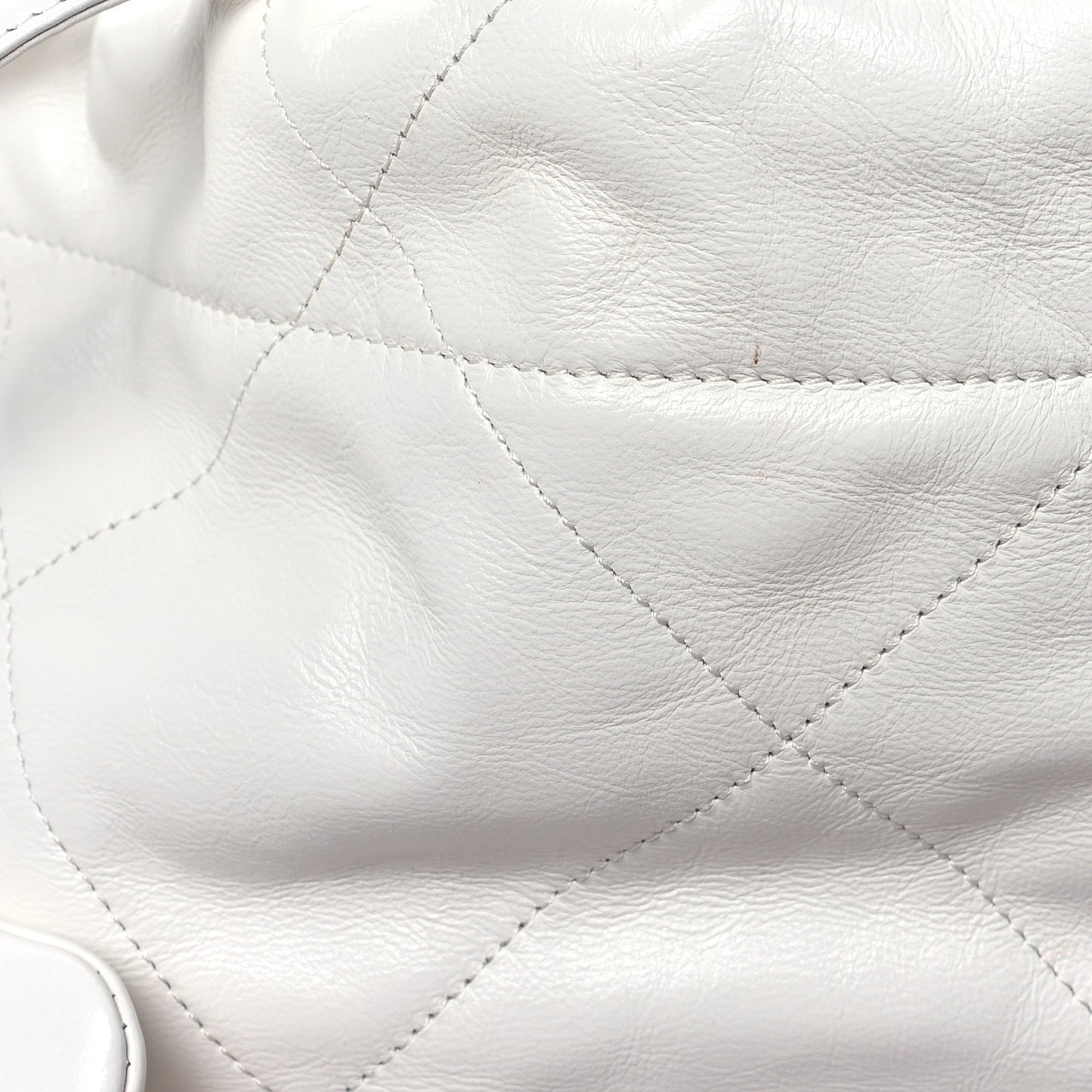 Shiny Calfskin Quilted Small Chanel 22 White