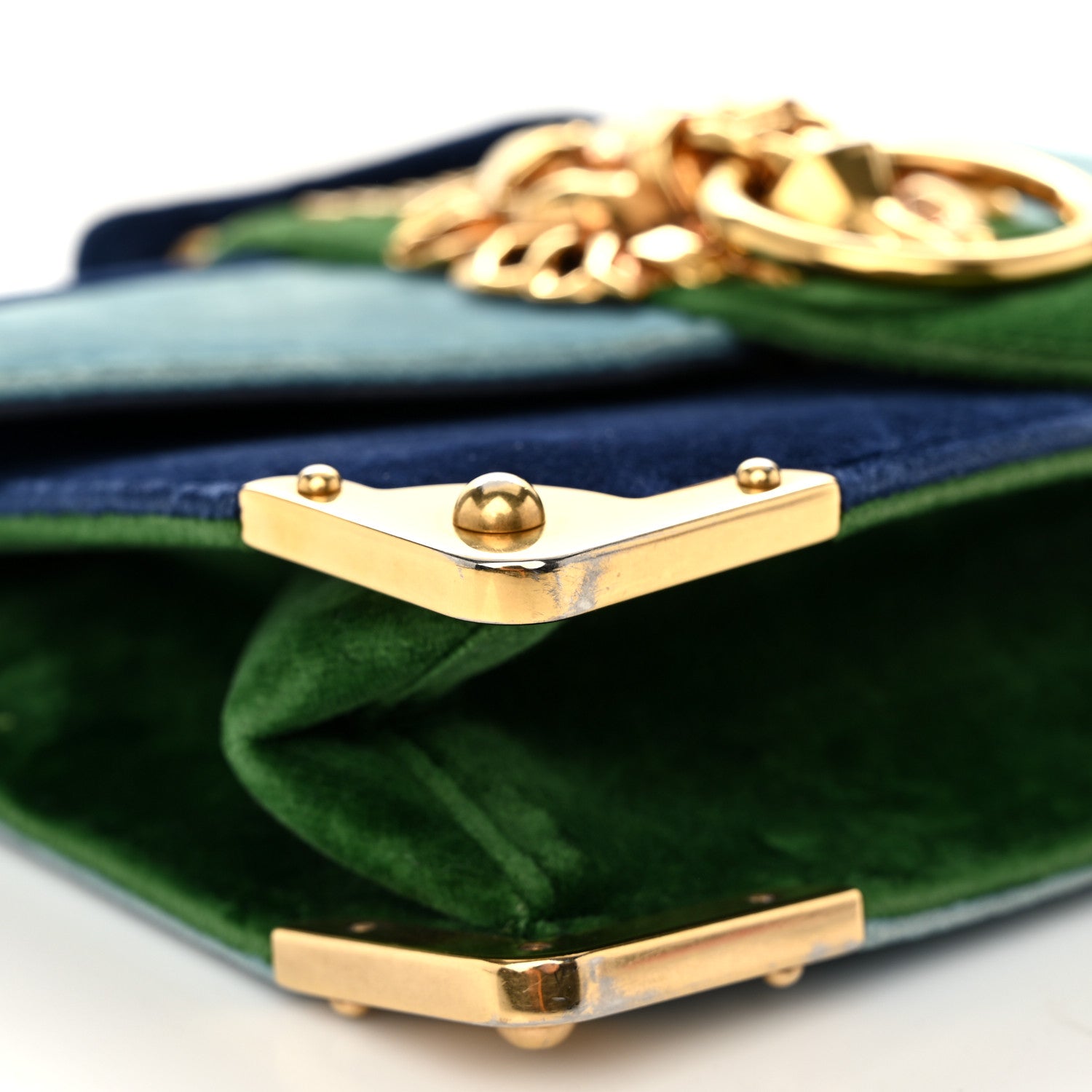 Prada Velluto Lions Head Cahier Shoulder Bag Azzurro 9 of 10