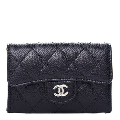 Chanel Caviar Quilted Flap Card Holder Wallet Black 1 of 9