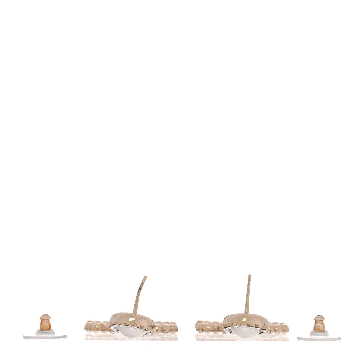 Chanel Crystal Pearl Bow-tiful CC Drop Earrings Gold 3 of 5