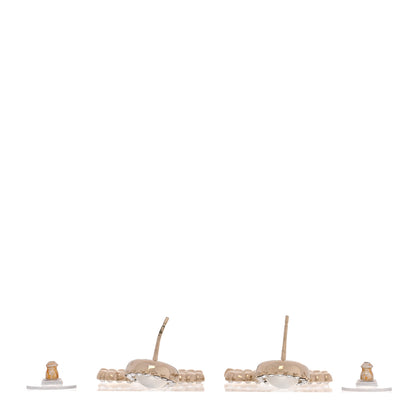 Chanel Crystal Pearl Bow-tiful CC Drop Earrings Gold 3 of 5
