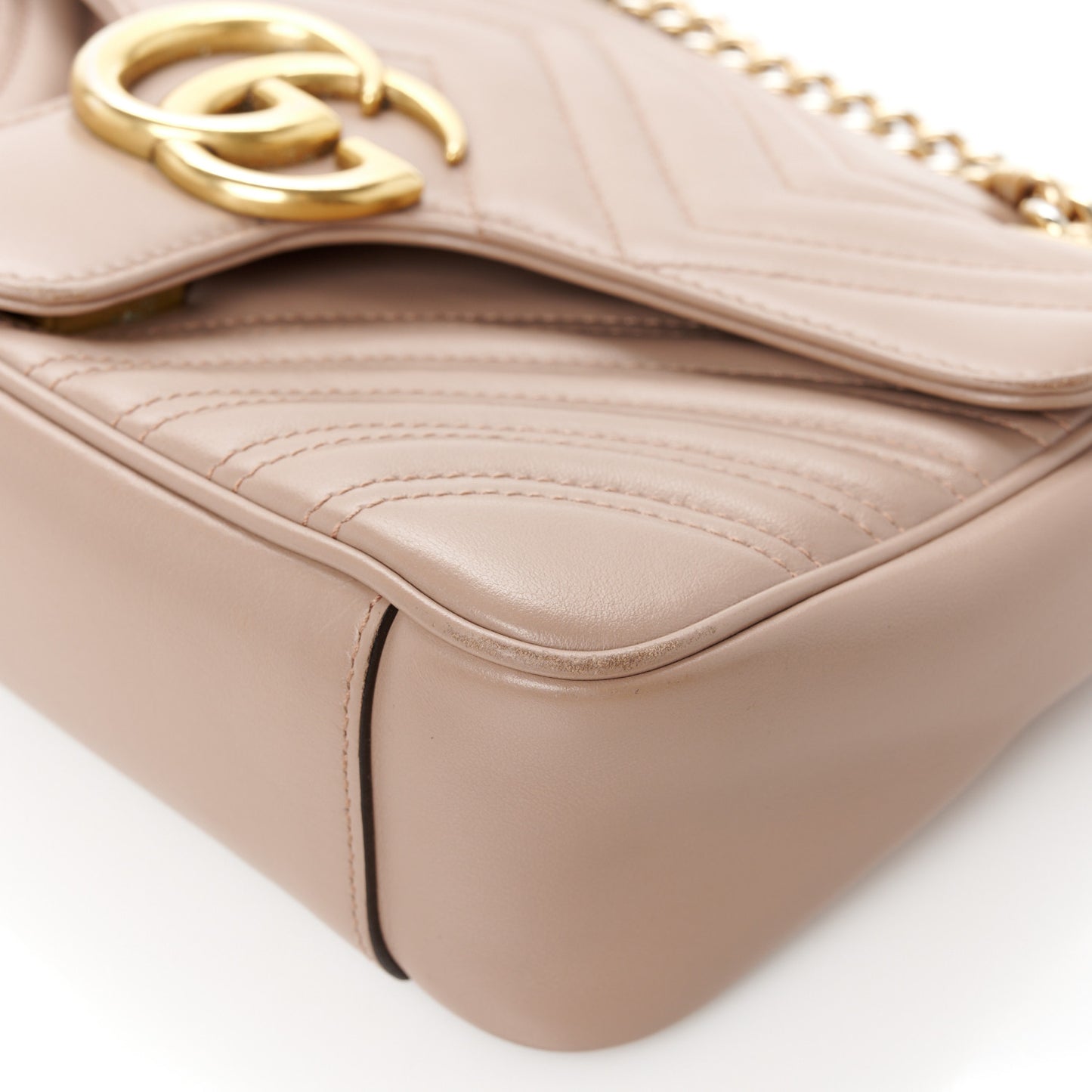 Calfskin Matelasse Small GG Marmont Shoulder Bag Porcelain Rose
