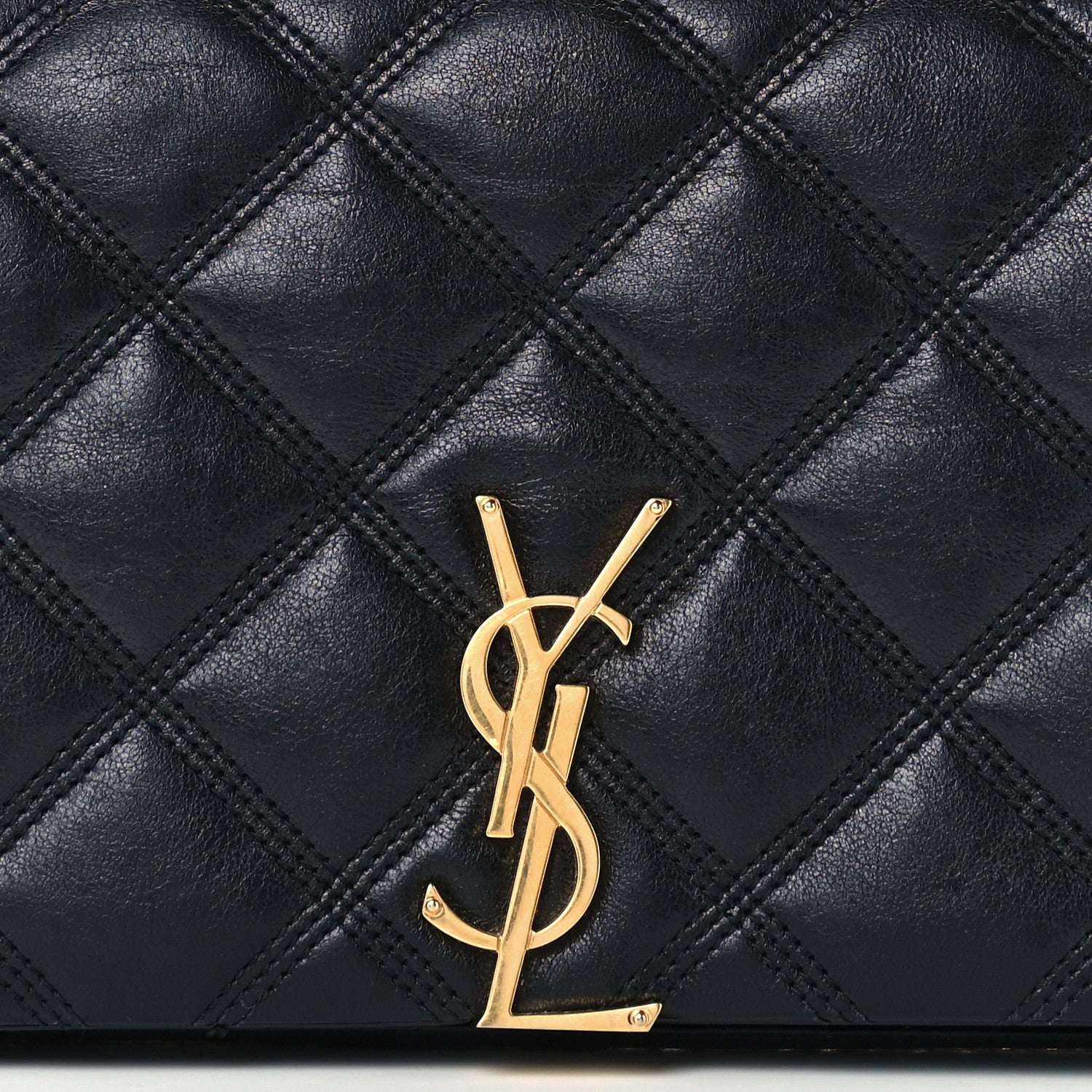Saint Laurent Lambskin Diamond Quilted Becky Chain Wallet Black 8 of 11