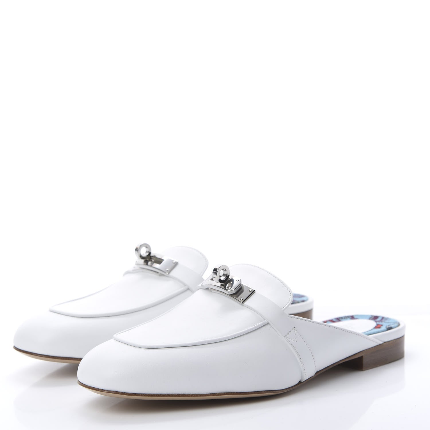 Hermes Calfskin Oz Mules 37 White 3 of 7