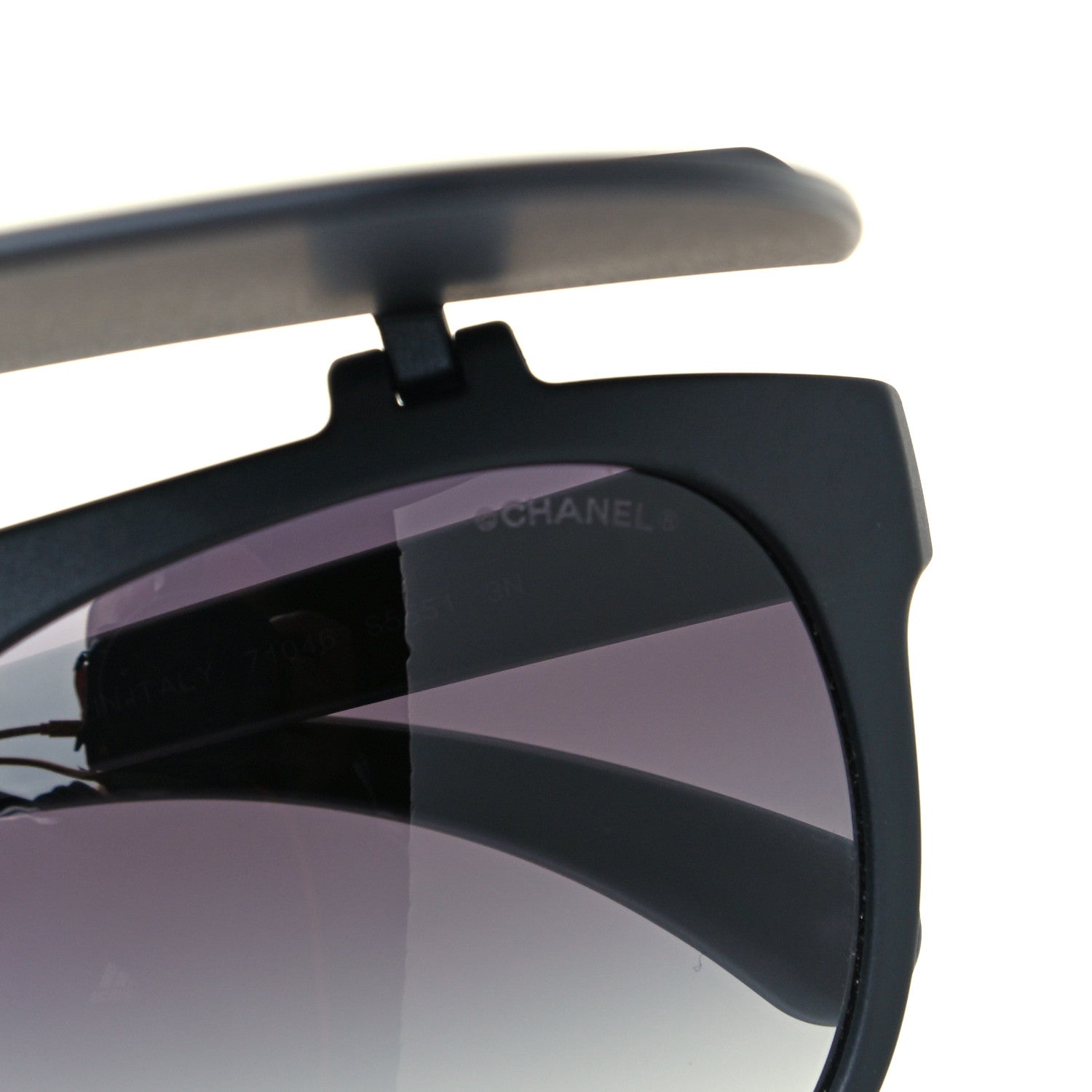 Chanel Acetate Visor Sunglasses 71046 Matte Black 9 of 9