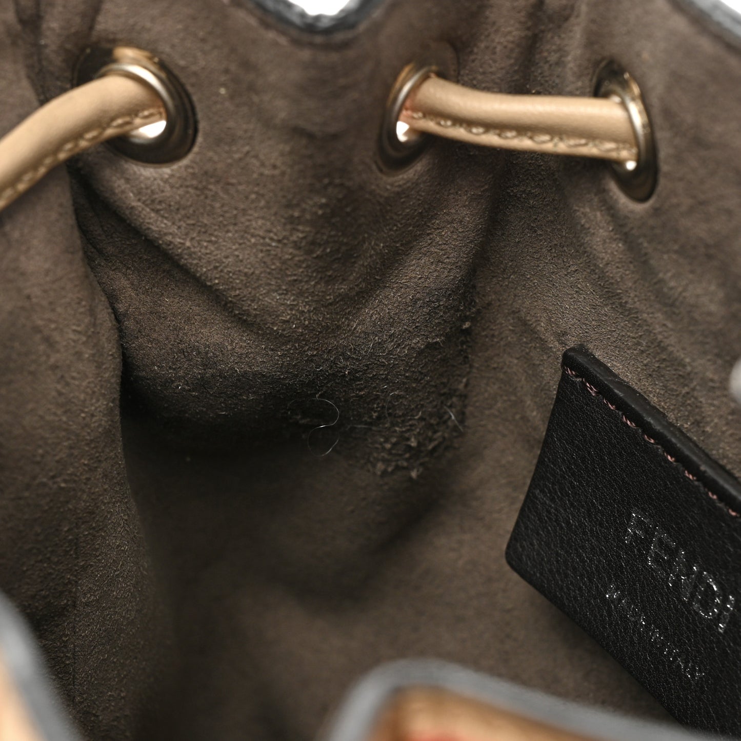 Vitello Liberty F is Fendi FF Embossed Mini Mon Tresor Bucket Bag Amido Fiamma