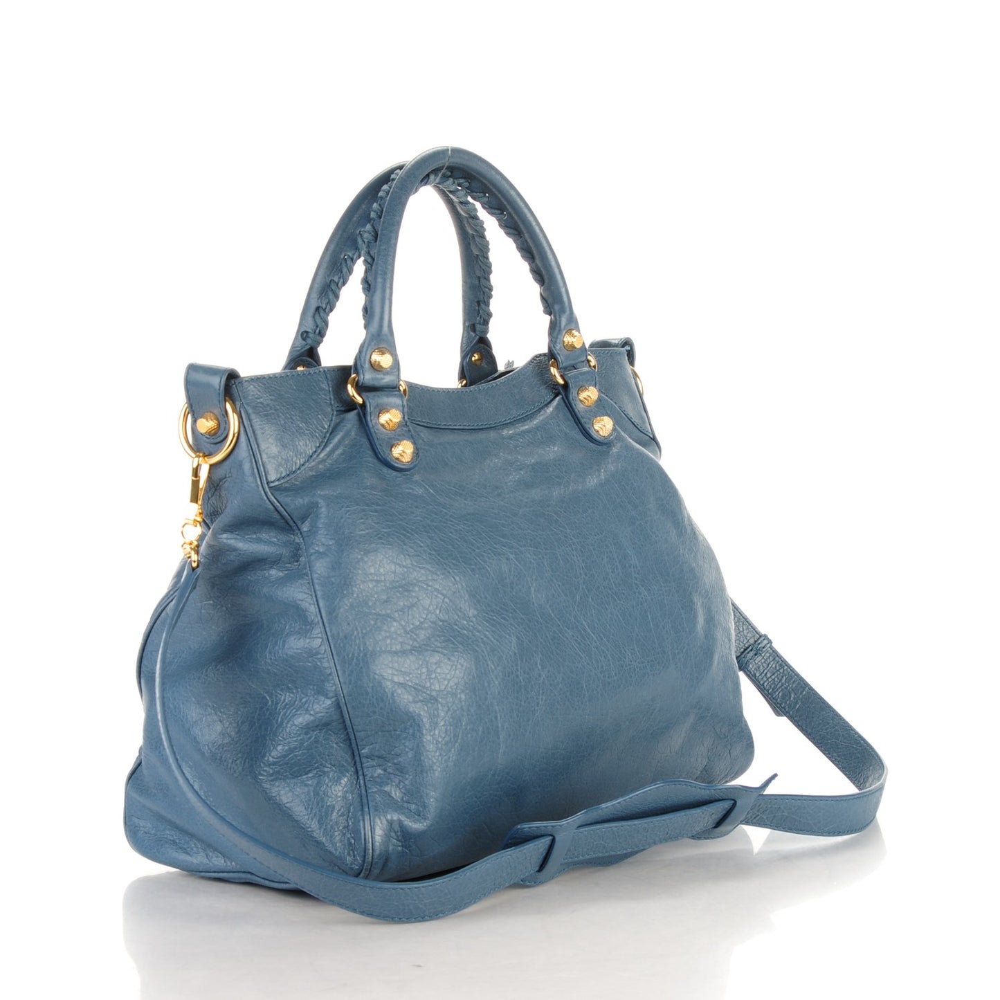 Agneau Giant 12 Gold Hardware Velo Bleu Persan