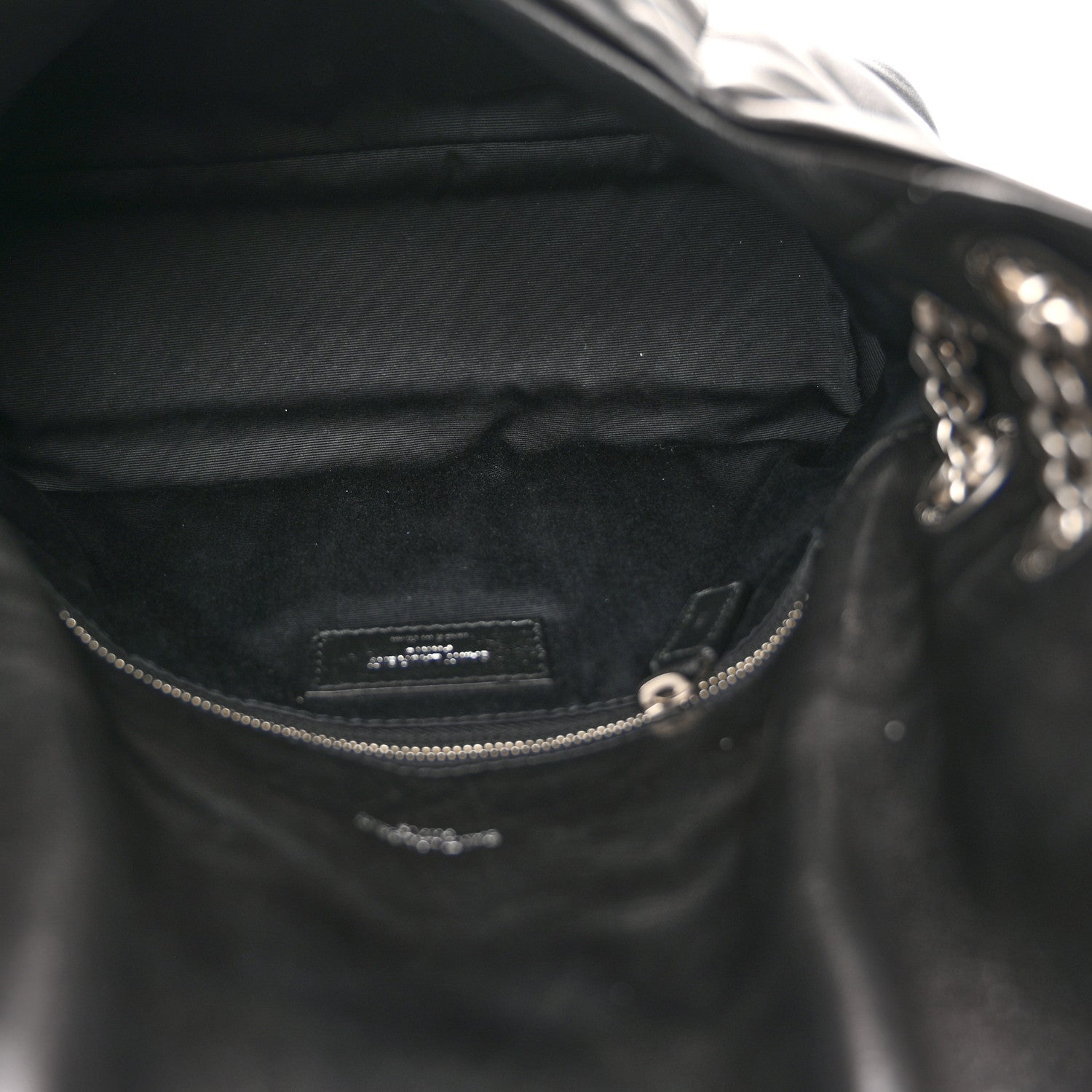 Saint Laurent Lambskin Quilted Small Loulou Puffer Monogram Chain Satchel Black 5 of 10