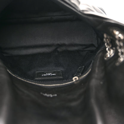 Saint Laurent Lambskin Quilted Small Loulou Puffer Monogram Chain Satchel Black 5 of 10
