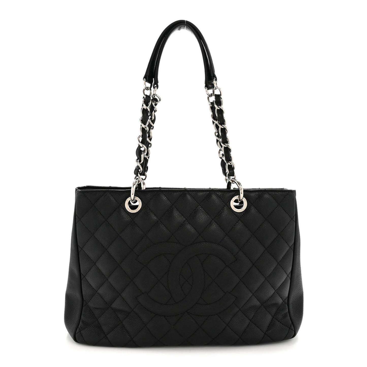 Caviar Quilted Grand Shopping Tote GST Black