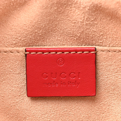 Gucci Calfskin Matelasse Small GG Marmont Chain Shoulder Bag Hibiscus Red 6 of 12