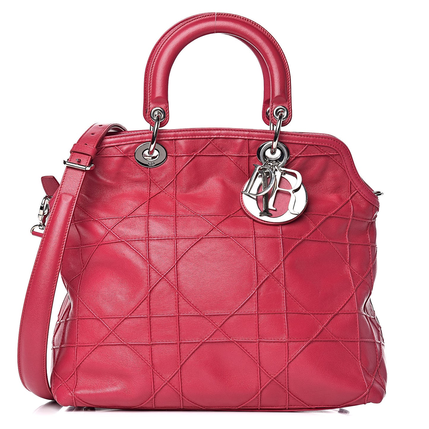 Lambskin Cannage Medium Granville Tote Fuchsia