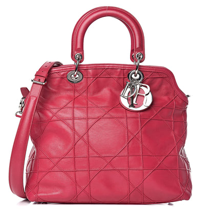 Christian Dior Lambskin Cannage Medium Granville Tote Fuchsia 1 of 17