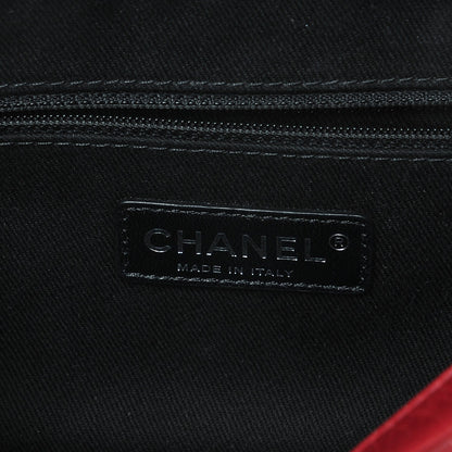 Chanel Glazed Calfskin Quilted Medium Duo Color Flap Dark Red 6 of 13