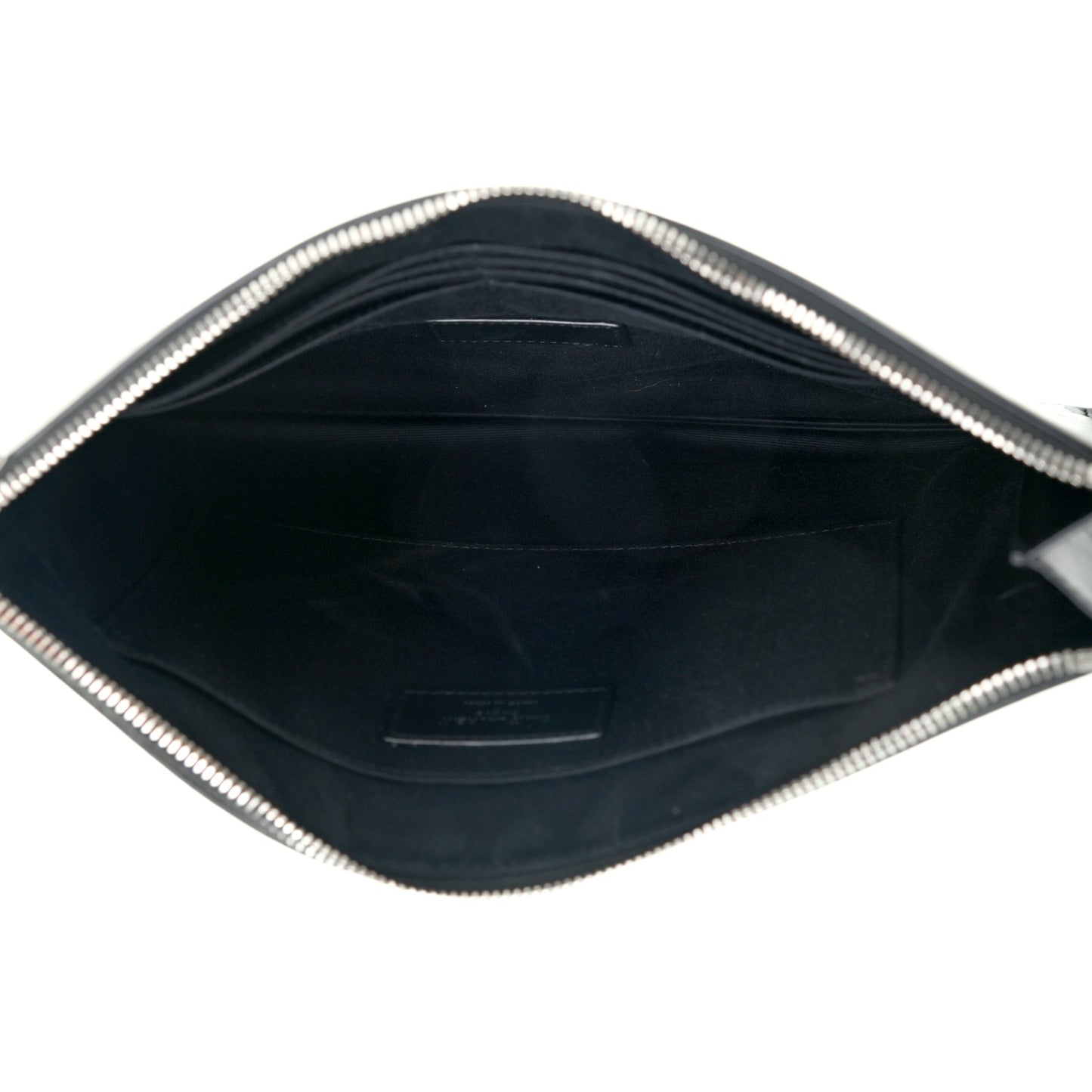 Calfskin Star Logo Zipped Tablet Pouch Black