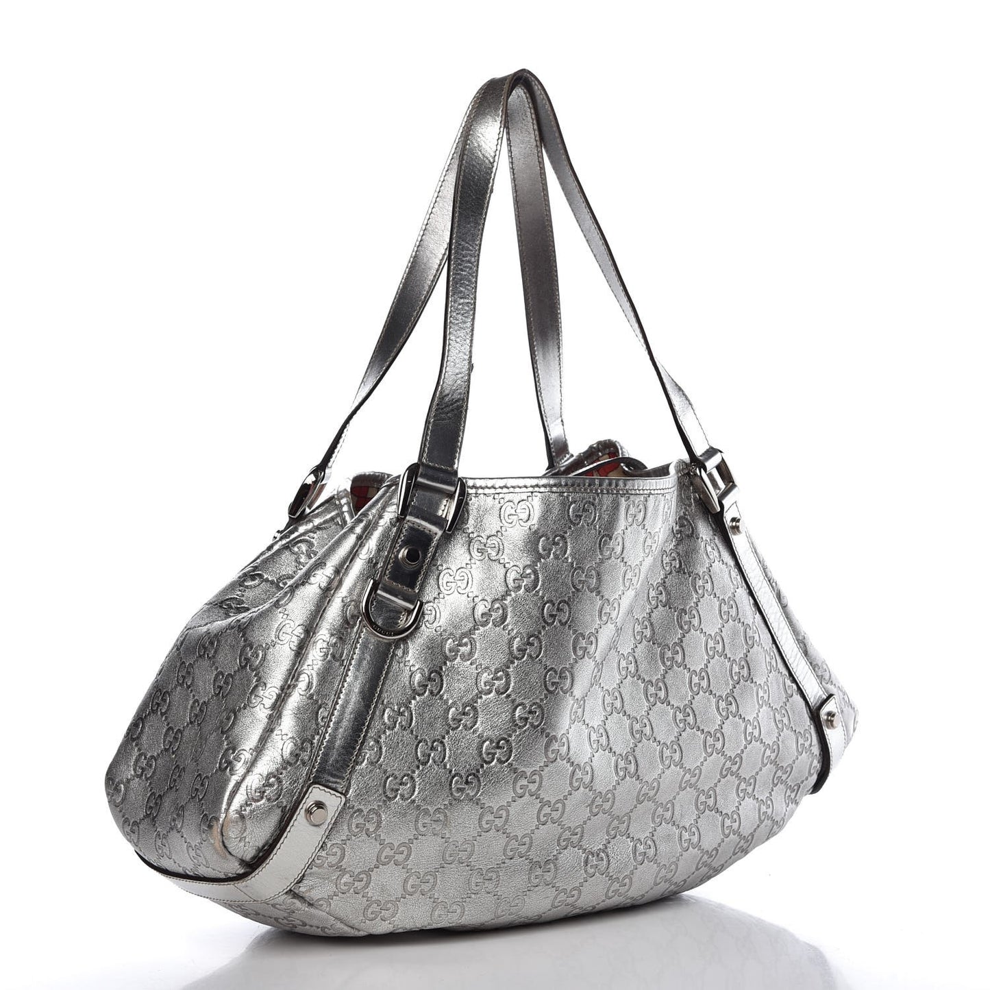 Guccissima Medium Abbey Shoulder Bag Silver