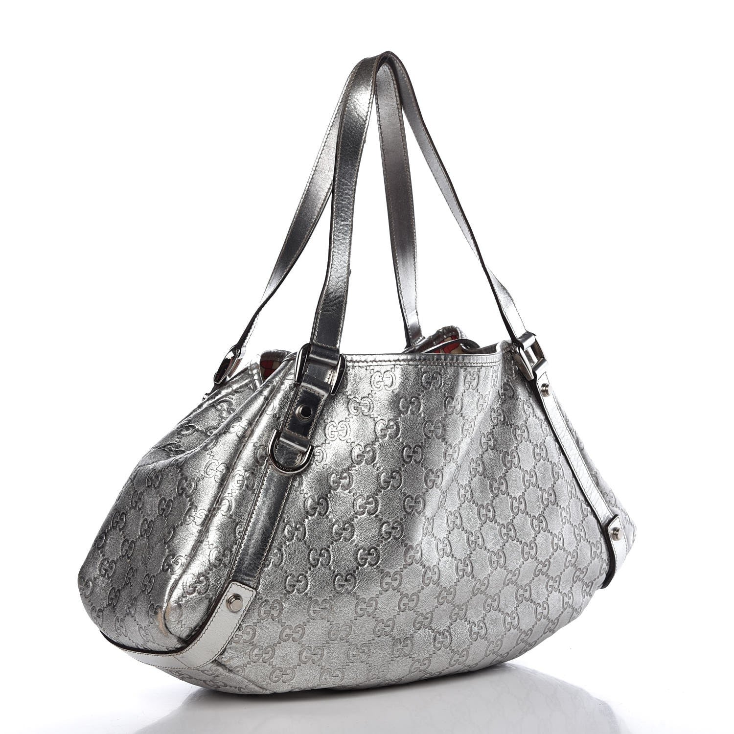 Gucci Guccissima Medium Abbey Shoulder Bag Silver 3 of 13