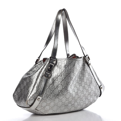 Gucci Guccissima Medium Abbey Shoulder Bag Silver 3 of 13