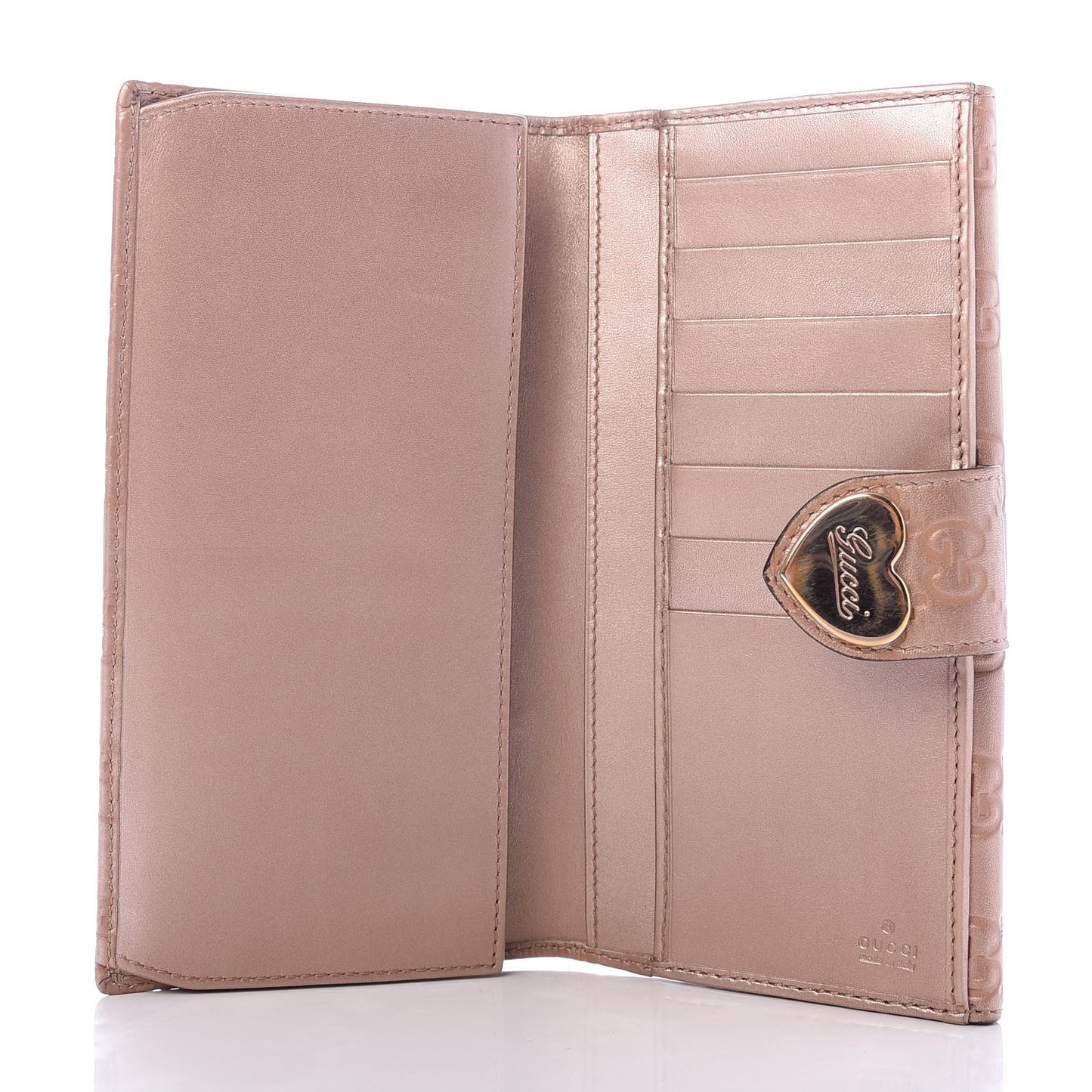 Guccissima Heart Continental Wallet Mauve