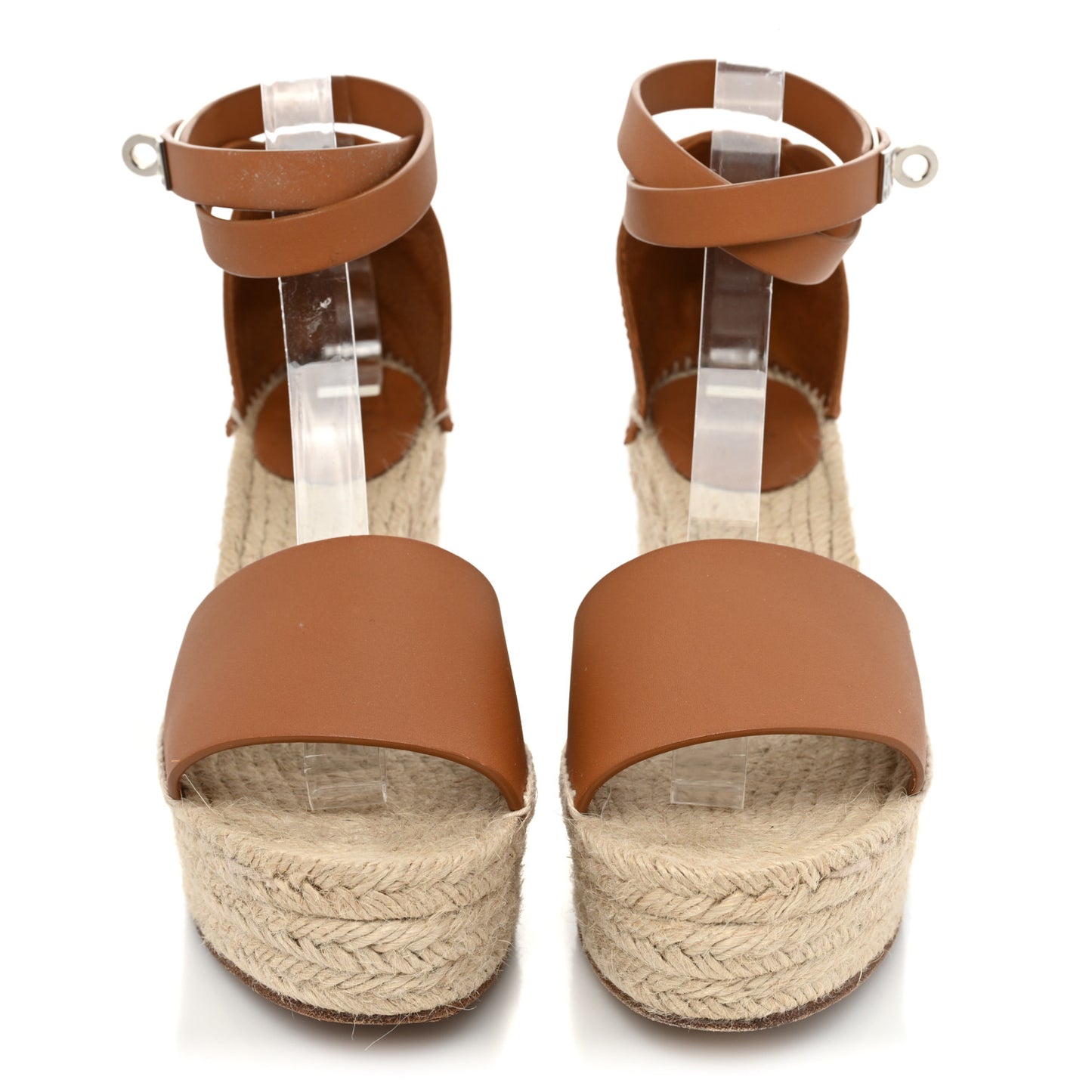 Calfskin Tivoli Espadrille Wedge Sandals 38 Naturel