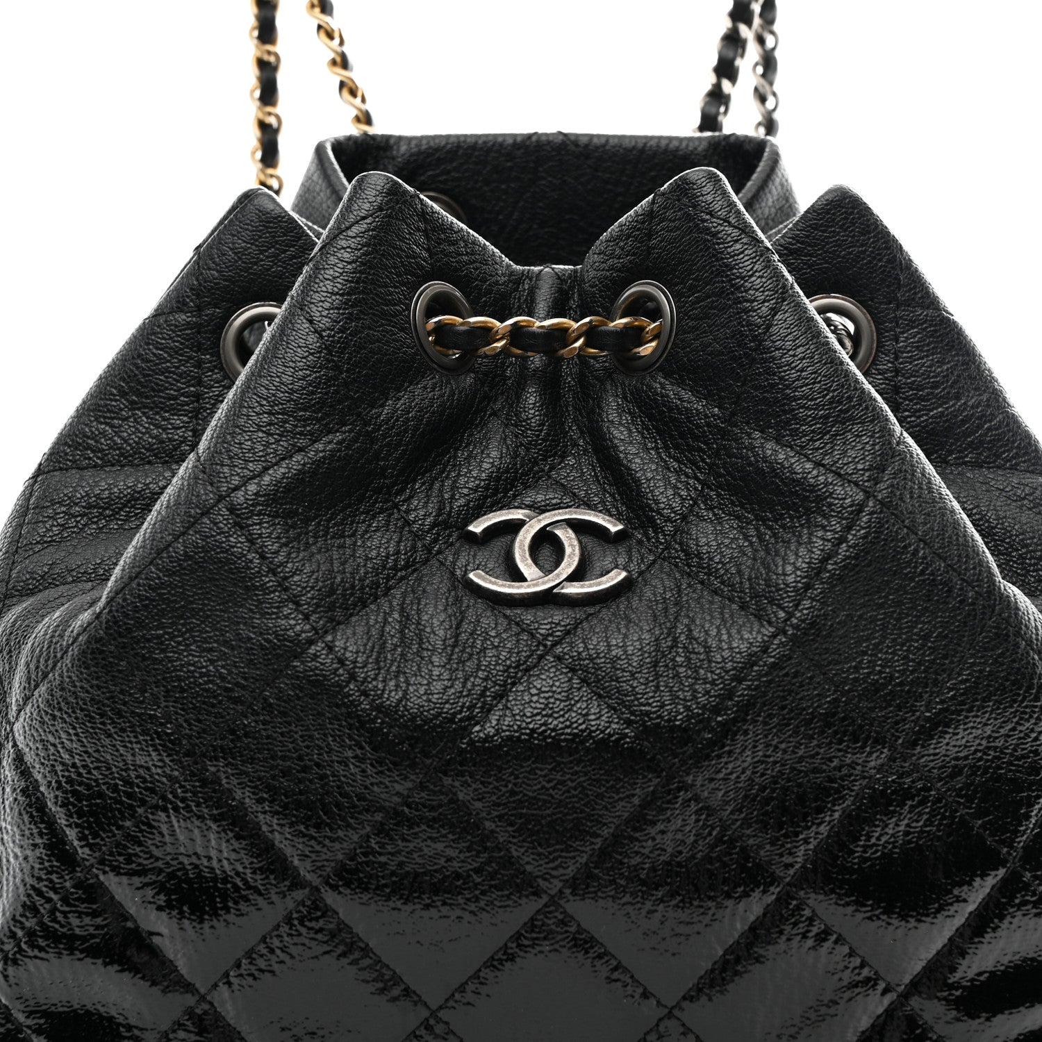 Chanel Patent Goatskin Quilted Small Gabrielle Backpack Black 8 of 13