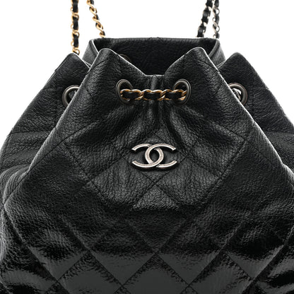 Chanel Patent Goatskin Quilted Small Gabrielle Backpack Black 8 of 13