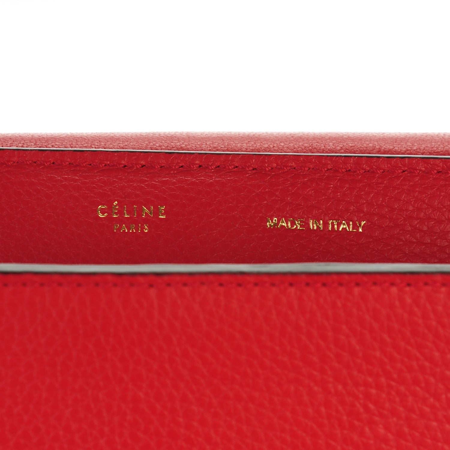 Celine Drummed Calfskin Suede Large Trapeze Coquelicot 7 of 10