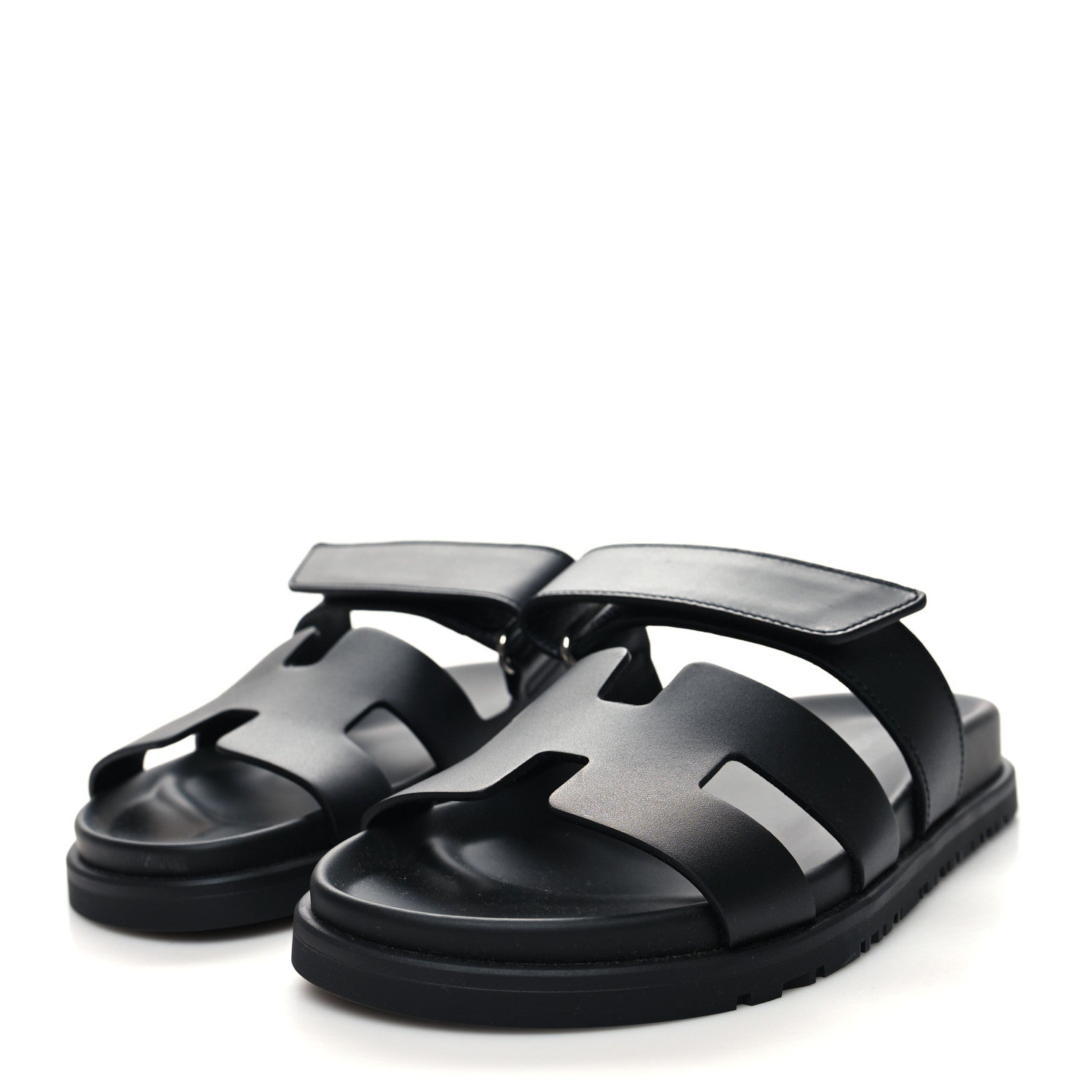 Hermes Calfskin Womens Chypre Sandals 35 Black 3 of 9
