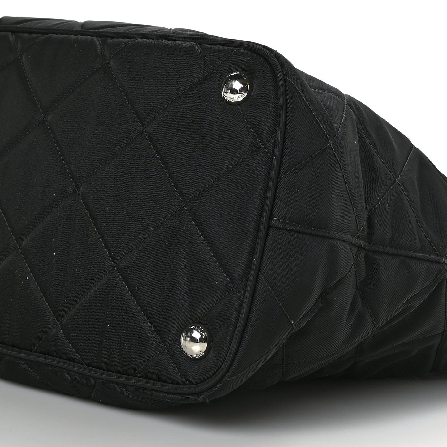 Nylon Tessuto Impuntu Quilted Tote Black