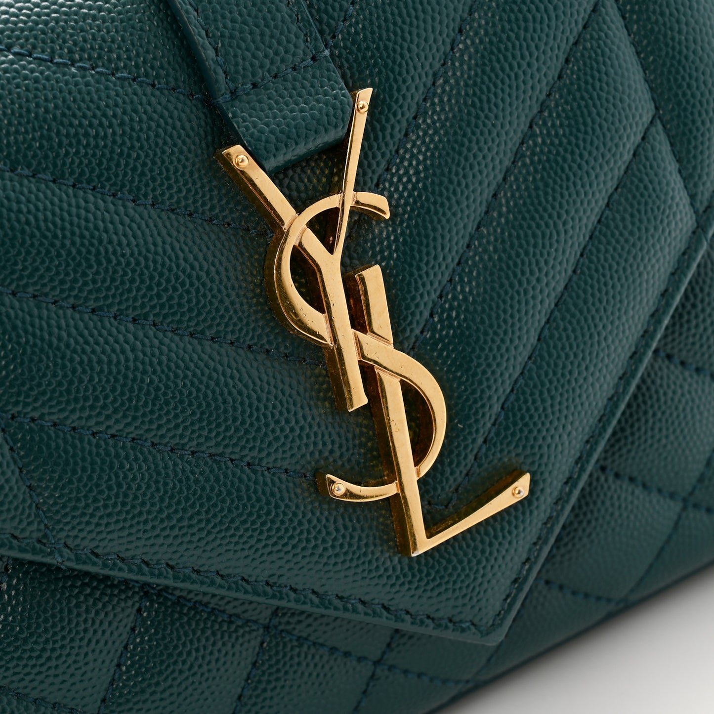 Grain De Poudre Textured Mixed Matelasse Triquilt Small Monogram Satchel Sea Turquoise