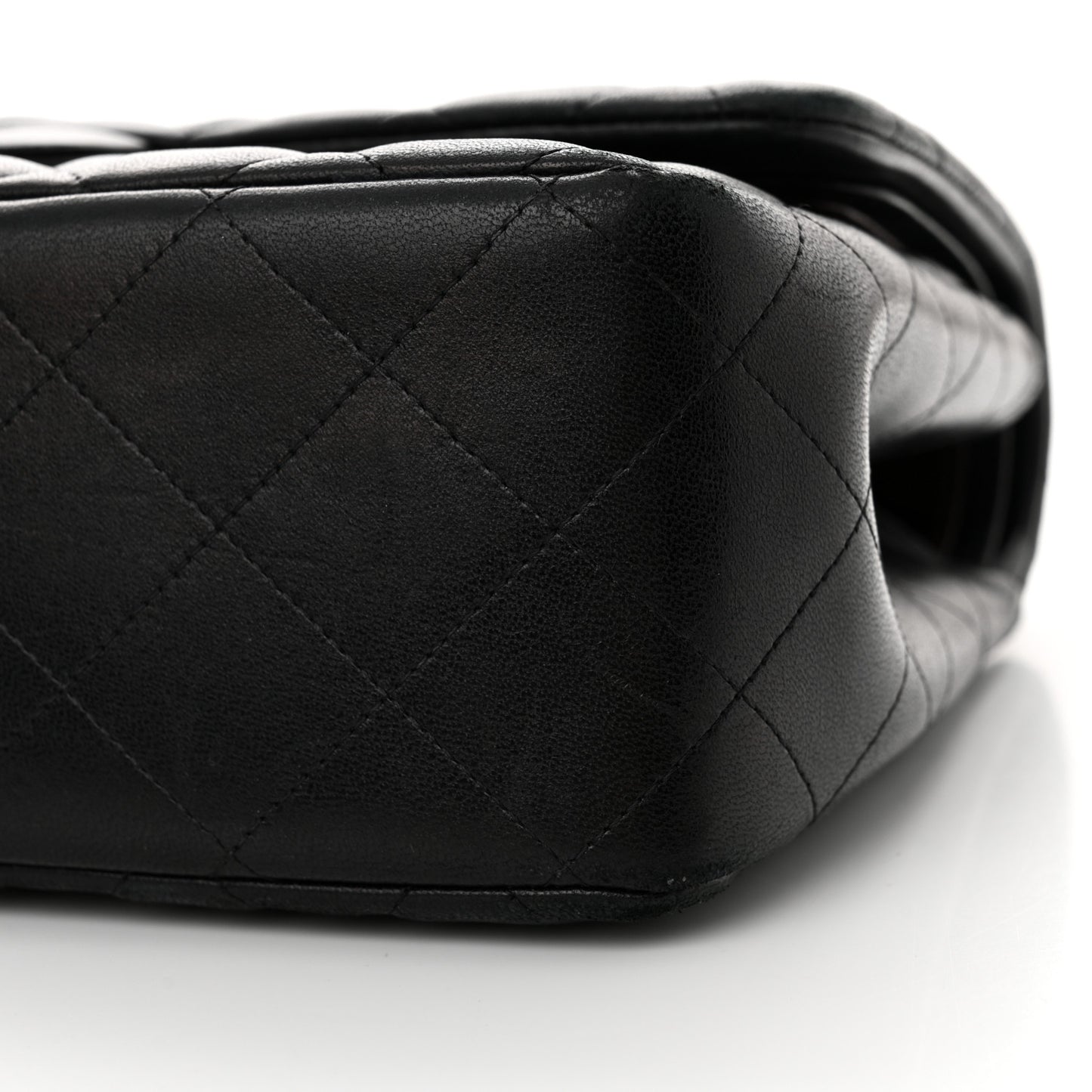 Lambskin Quilted Jumbo Double Flap Black