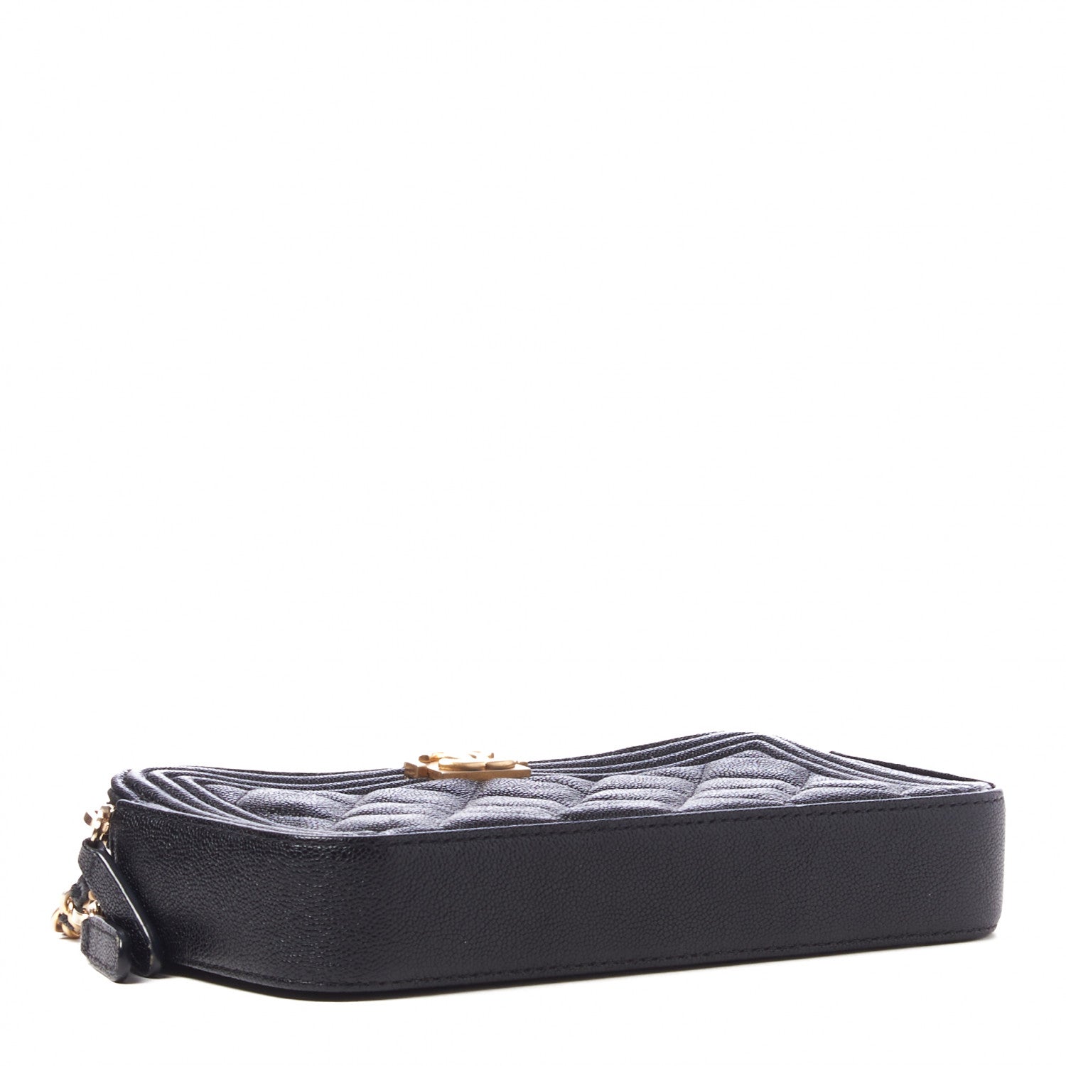 Chanel Caviar Quilted Small Boy Clutch With Chain Black 3 of 11