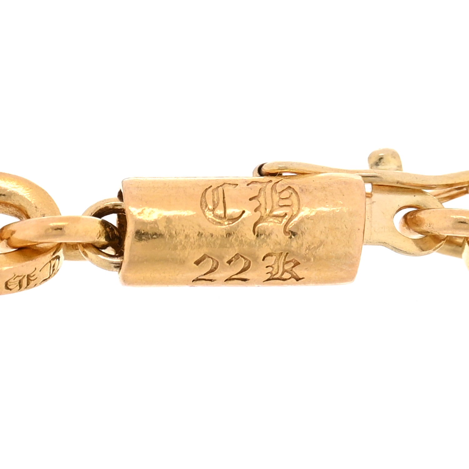 Chrome Hearts 22K Yellow Gold Paperclip Bracelet 3 of 4