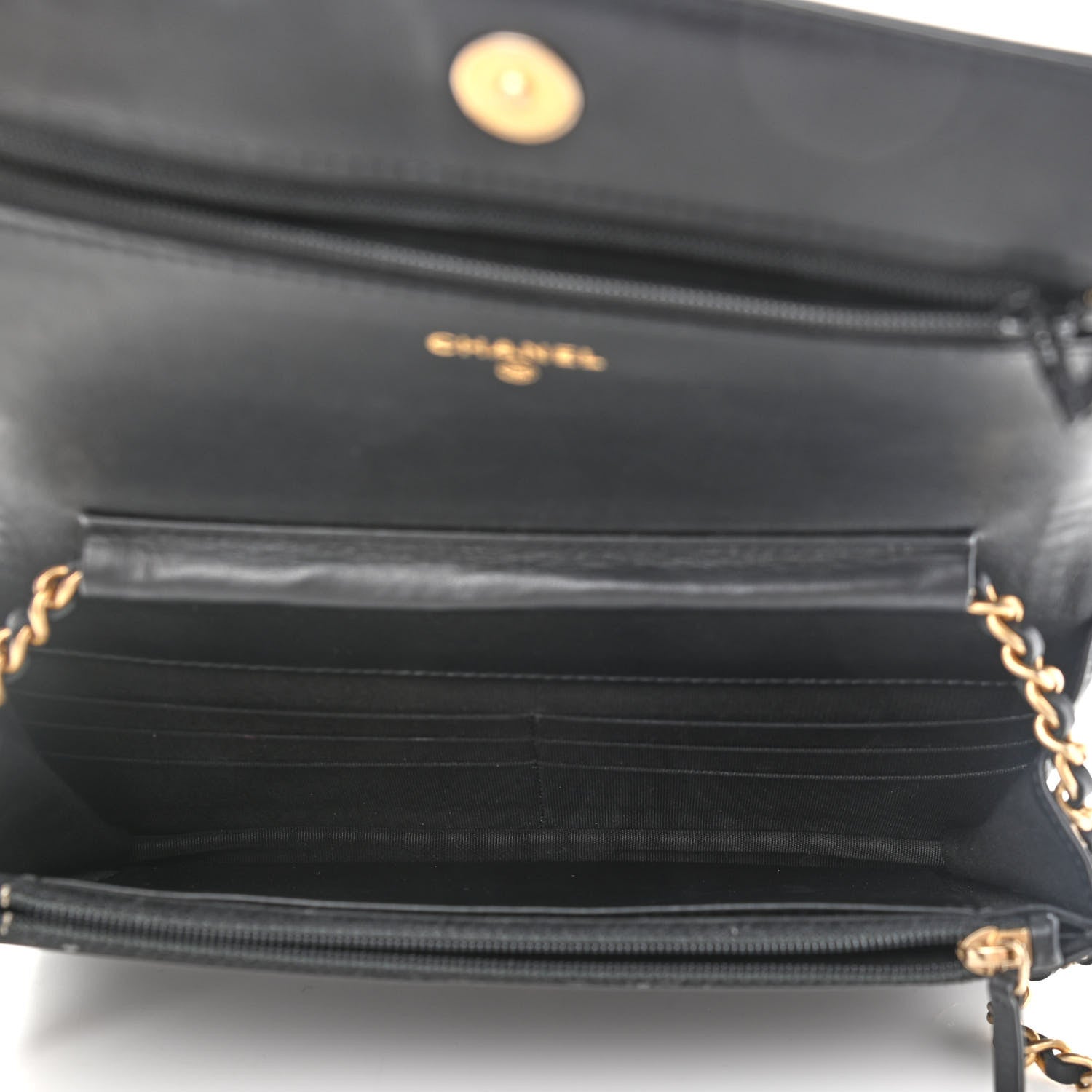 Chanel Calfskin Quilted Chain Around Boy Wallet On Chain WOC Black 5 of 11